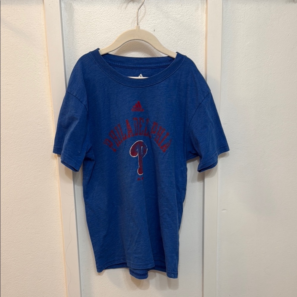 Adidas Blue Short Sleeve Philadelphia Phillies Tee